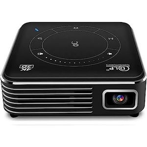 Mini-Projector - Zwart - 2000 Lumen - Draagbare HD 1080P - 4K - Met WiFi en Bluetooth