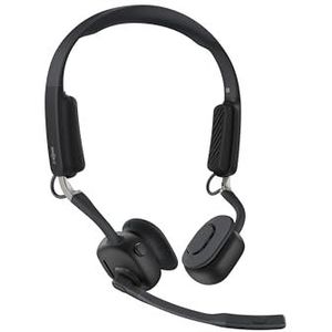 SHOKZ OpenMeet Bone Conduction Headset, Open-Ear Bluetooth-hoofdtelefoon met dual noise cancelling mics, Draadloze oortelefoon, werk, bel, vergader, Bluetooth 5.4, 15 uur batterijduur, Snel opladen