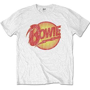 David Bowie Heren BOWTS09MW05 T-shirt, wit, S