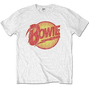 David Bowie Heren BOWTS09MW05 T-shirt, wit, S, Wit, S