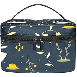 Zwanen make-up organizer tas, reismake-up tas organizer case draagbare cosmetische tas voor vrouwen en meisjes toiletartikelen, Meerkleurig, 22.5x15x13.8cm/8.9x5.9x5.4in