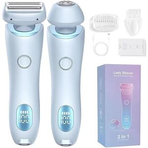 Elorixa Shaver,The Smooth Shave pro,2 in 1 Electric Shaver Razors for Women,Women's Bikini Trimmers,Women Electric Shaver,Wet and Dry Use(Blue)