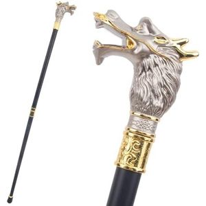 Oosterse Zilveren Drakenwandelstok - Handgemaakte Mobiliteitshulp Met Prachtig Chinees Ontwerp Elegante Ondersteuning voor Senioren en Verzamelaars