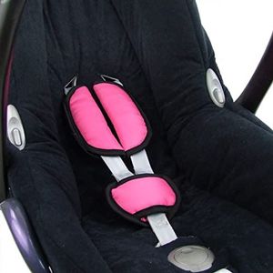 Bambiniwelt Gordelkussenset, universeel, voor babyzitje, autostoeltje, compatibel met bijv. Maxi Cosi Cybex (roze)