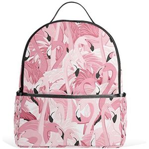 My Daily Roze Flamingos Tropische Rugzak voor Jongens Meisjes School Boekentas Dagrugzak, multi, 12.6""L × 14.8""H x 5""W