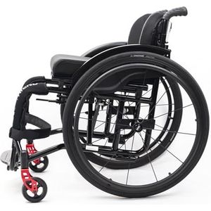 NRNQMTFZ Sportieve vrijetijdsrolstoel, lichte opvouwbare handmatige rolstoel, all-terrain wielen, voor volwassenen met een beperking, zelfrijdend, voor sport en dagelijks gebruik, 38 cm, zwart