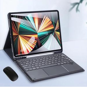 Toetsenbordhoes voor iPad Air 13 inch 2024, Ingebouwde Potloodhouder, Magnetisch Afneembaar Draadloos Toetsenbord met Bluetooth Muis