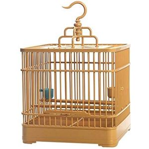Vogelhuisjes Plastic Bird Cage, Bad van de vogel Kooi, kooiconstructie, gele kleur met Opknoping Hook Bird Cage 23 * 23 * 21.5cm Pet Products Flight Cage
