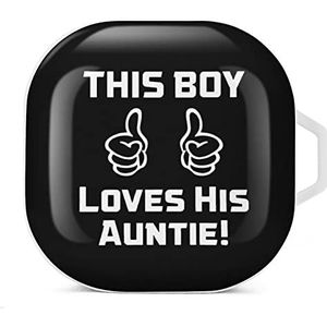 This Boy Loves His Auntie! Oordopjes hoesje compatibel met Samsung Hard Shell Beschermhoes Wit-stijl