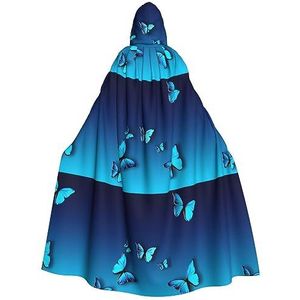 Mooie Blauwe Vlinder Unisex Oversized Hoed Cape Voor Halloween Kostuum Party Rollenspel