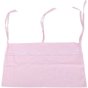 Hangende tas voor babybed, praktisch, handig katoenen linnen hangende opbergtas voor babybed, duurzame hoge capaciteit voor moeder(Pink, 49.5cm*28.5cm)