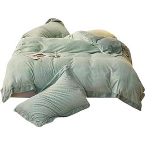 Beddengoed Set Winter Fluwelen Bed 4-delig Laken Dekbedovertrek Verdikt Dubbelzijdig Melkfluweel Beddengoed Dekbedovertrekset(Grün,1.5/1.8m bed)