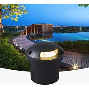 KEKSIS Ronde Landschap Verlichting Tuin Ondergronds Licht 2 Zijden Gloed Wel Lichten IP66 Waterdicht Buiten Deklichten voor Oprit, Stap, Trap, AC85-265V (Color : White, Size : 9W)