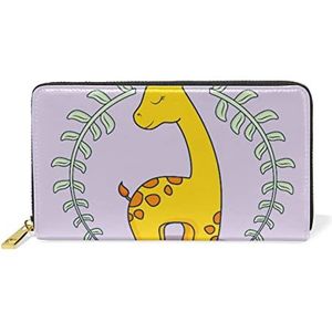 Liefde hart giraffe paarse portemonnee echt lederen portemonnee creditcardhouder voor vrouwen telefoon meisje