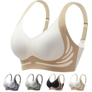 Krachtige Push-Up Naadloze BH Voor Vrouwen, Liftende BH Voor Hangende Borsten(White,1_3X-LARGE)