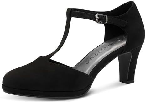 MARCO TOZZI Damespumps, met riem, 2-24401-43, pumps, zwart, 40 EU