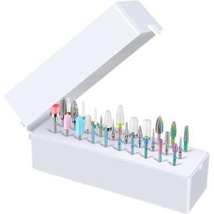 Nagel Boren Set voor Manicure, Verpakking van 30 keramische diamantcarbide nagelboortjes nagelriemverwijderaar for acryl gelnagels, veelkleurig(F)