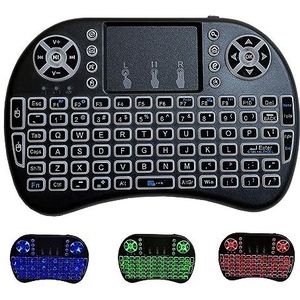 Mini-toetsenbord i8 2.4G-muis Draadloos toetsenbord met touchpad, driekleurige achtergrondverlichting Handheld toetsenbordafstandsbediening voor Android TV Box (Engelse versie)