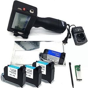 Handheld inkjetprinter, Inkjet Printer 12.7mm Sneldrogend 4.3 Inch Touchscreen QR Code/Label Printer Inkjet USB Handheld inkjet Printer(1 printer 4 Ink)