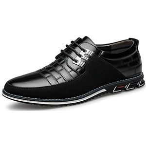 Men's Dress Shoes Wide Width, Comfort Dress Sneakers Men Fashion Business Casual Oxford Shoes Soft Loafers Derby Shoe For Office Working Driving Walking (Color : Black-A, Size : EU 44)