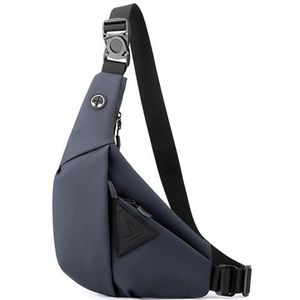 Askliy Unisex anti-diefstal sjerp sling crossbody tas, waterdichte multi-zakken borst schoudertas voor casual reizen wandelen, Blauw