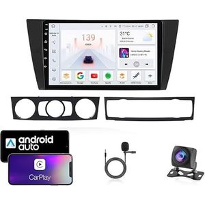 Android 13 Dubbel Din Auto Stereo Touchscreen Auto Stereo Voor BMW 3 Series E90 E91 E92 E93 Met Bluetooth GPS Navigatie WiFi FM Radio USB/SWC/Plug en Play Ondersteuning Carplay&Android Auto(4 Core Wif