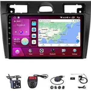 Android Autoradio Video Multimedia Speler, 9 Inch Touch Screen Radio Plug And Play Autotoebehoren Met Bluetooth En Navigatie En Achteruitrijcamera Voor Ford Fiesta Mk VI 5 Mk5 2002-2008(M400S 4G+WIF