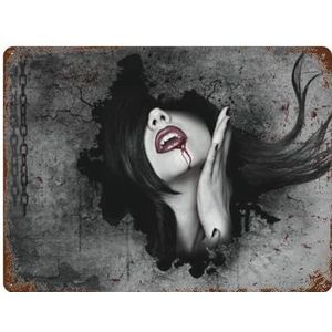 Gothic Fantasy Vrouwen Vampieren Creatieve Tin Sign Retro Metalen Tinnen Bord Vintage Muur Decor Retro Art Tinnen Bord Grappige Decoraties Gift Grappig