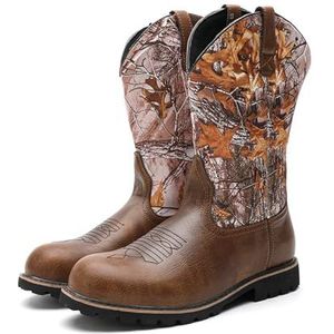 Cowboy Boots For Men Classic Durable Vintage Embroidered Dress Boots Traditional Country Men's Motorcycle Boots (Color : Brown-B, Size : EU 43)