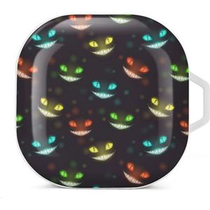 Enge Halloween nacht met kat oordopjes hoesje compatibel met Samsung hard shell beschermhoes witte stijl