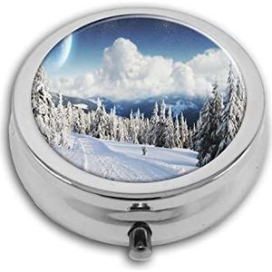 Dreamy World Fantasy Pill Box-3 Compartiment Geneeskunde Pil Case, Draagbare Medicine Tablet Vitamine Houder Organizer voor Portemonnee Pocket Reizen Geschenken