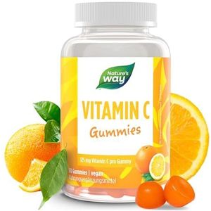 Vitamine C gummibeertjes voor volwassenen, hooggedoseerde vitamine C-gummies met 125 mg, veganistische gluten en lactosevrije rubberen beertjes om het immuunsysteem te versterken, collageen vormen en