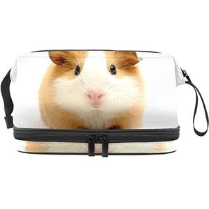 Grote capaciteit reizen cosmetische tas,Leuke kleine hamster,Make-up tas,Waterdichte make-up tas organisator, Meerkleurig, 27x15x14 cm/10.6x5.9x5.5 in