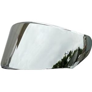 Motorhelm vizier lens, Helmvizier, FF320 Vizier UV-beschermd for LS2 FF328 FF353 FF800 Volledig gezichtshelm Vizier Vervangende zonnebrandcrème Windscherm (alleen for gebruik overdag)(Silver-day Use O