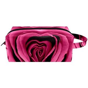 Make-up tas PU-leer,make-up tas voor op reis,roze roze bloem bloesem,Cosmetische organizer voor dames