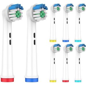 Perfekto24 Opsteekborstels compatibel met Oral B tandenborstels (8 stuks) - Tandenborstelopzetstukken voor een uitstekende tandenborstelervaring - Geschikt voor diverse Oral B-modellen