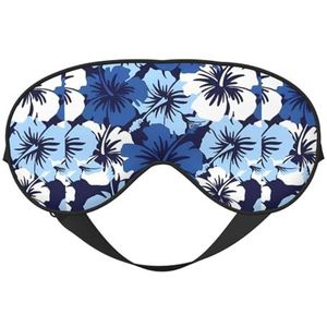 Blauwe Hibiscus Unisex Elastische Verstelbare Gesp Ontwerp Verduisterend Slaap Oogmasker voor Thuis Reizen Yoga Kantoor Nap
