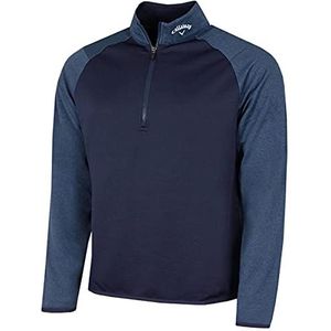 Callaway Golf Heren 1/4 rits wafel tweekleurige sport trui - Peacoat - S