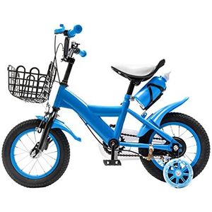 ieLsngai Kinderfiets, fiets voor kinderen, fiets voor kinderen, 12 inch fiets, kinderfiets, outdoor fiets, blauw, voor jongens en meisjes van 3 tot 6 jaar oud