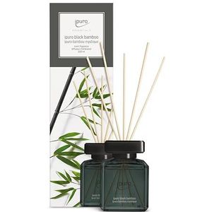 ipuro Essentials kamergeur Black Bamboo 200 ml, kamerverfrisser met jasmijn, citroen, appel en houtachtige ambermuskus, aroma, diffuser met stokken, luchtverfrisser voor de woning