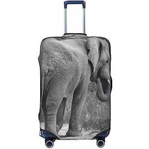 UNIOND Indiase olifant Gedrukt Bagage Cover Elastische Reizen Koffer Cover Protector Fit 18-32 Inch Bagage, Zwart, M