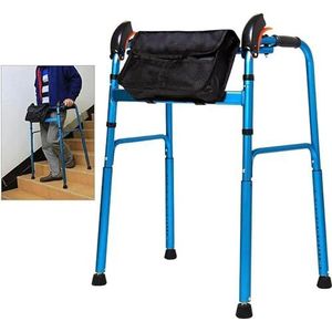 Rollator, Trapladder Voor Volwassenen En Ouderen, Opvouwbaar, Licht en Verstelbaar, Draagbaar, Binnen En Buiten, Mobiliteitshulp Voor Gehandicapten