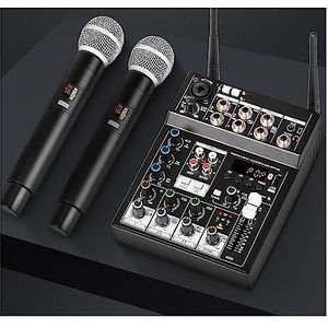 Draadloze Microfoon, Draadloze Microfoon Met Audio Mixer 4 Kanalen Mic DJ for Studio TV Computer Home Party Show Kerk Bruiloft