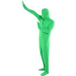 Fotografie Groene Chromakey Bodysuit, Wasbare Chromakey Bodysuit Uniforme Kleur Gladde Stretch Ademend voor Volwassenen voor Fotograferen (180cm)