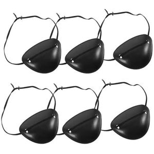 Elastisch oogmasker, piratenoogpatch, uniek verstelbaar oogmasker voor feestjes, 6 stuks