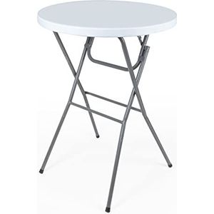 Julido Hanse Statafel, partytafel, bistrotafel, tuintafel, klaptafel, bijzettafel, campingtafel, diameter 80 x 110 cm, stabiel, weerbestendig, binnen en buiten te gebruiken, wit