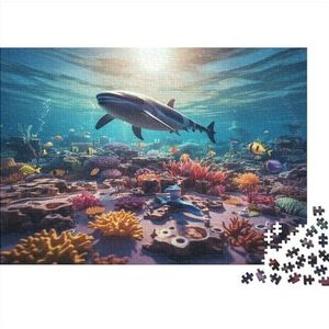 Haaien houten legpuzzels voor volwassenen puzzel spel familie activiteit puzzel maritieme wereld puzzels educatieve spellen voor volwassenen en tieners voor koppels en vrienden 500 stuks (52 x 38 cm)