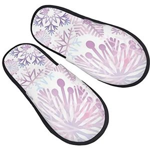 942 Slippers voor heren winter sneeuwvlok kristal sneeuwval pantoffels warme dames huisslippers antislip huispantoffels voor binnen en buiten, vrouwen, mannen, Harige pantoffels 2229, 7/10.5 UK