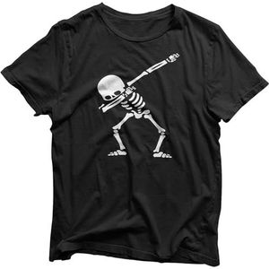 Skeleton Dabbing T-Shirt - Funny Halloween Novelty Gift Party Mens Womens Bones Girls Boys Kids Adults overhemden(Small)