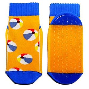 Weri Spezials Strandsokken, badsokken voor kinderen en het hele gezin met doorlopende ABS-coating, Thermolite Aqua-strandsokken in meerdere designs, oranje strandballen, 35/38 EU